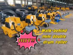 All Wheel Drive 0.8Ton Hydraulic Walking Behind Double Drum Mini Roller Hot Sale in Ghana