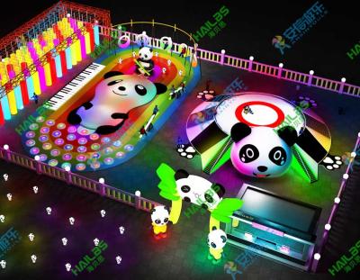 China Amusement Park Playground Equipment Patent Design Comfortable Panda Trampoline and Jumping Pillow for sale