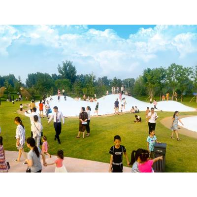 China Public park pillow outdoor inflatable white jumping cloud juming with 2 domes for sale for sale