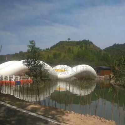 China Water Amusement Bridge HAILBS-03-007 Inflatable Trampoline Bridge for sale