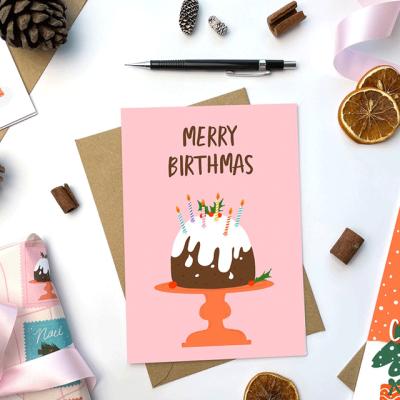 China Wholesale Custom Cards Artificial Thank You Card Santa Claus Kraft Paper Greeting Cards Christmas Decoration Supplies for sale