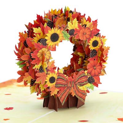 China Gift Decoration Flower Garland Pop Greeting Card Harvest Party Decor Halloween Thanksgiving Day Christmas Decoration for sale