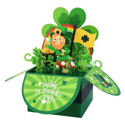 China Party Invitation St. Patrick's Day Pop Card 3D Pop Card St. Patrick's Day Party Invitation Card Holiday 3d Gift 3d Greeting Card for sale