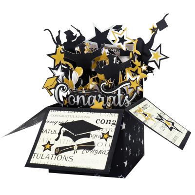 China Congratulations Graduation Paper Pop Up Box Graduation Gift Graduation Party Invitation Cards Greeting Card Study Room Decoration for sale