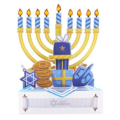 China Artificial Hanukkah 3D Happy Pop Card Custom Size Greeting Cards for sale