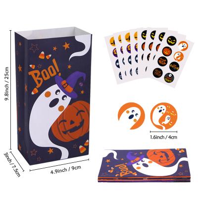 China 67PCS Halloween Kraft Paper Bag Handmade Trick Or Treat Bags For Christmas Candy Packaging for sale