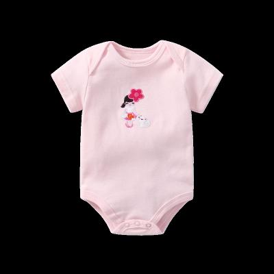 China Cozy Baby Clothes Wholesale 5 PCS Cotton Embroidered Baby Boy's Girls' Rompers Short Sleeve Animal Pant for sale