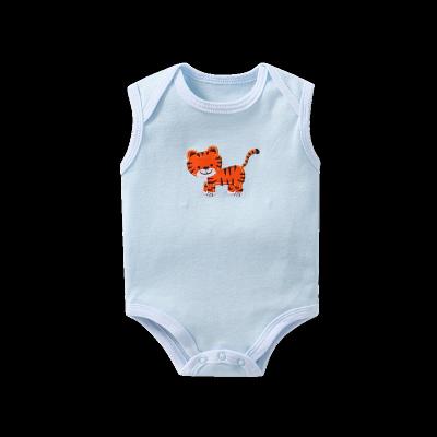 China Sleveeless Wholesale Cotton Sleeveless Baby Embroidered Baby Animal Knitted Rompers for sale