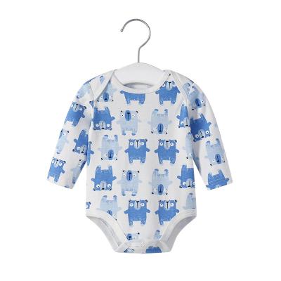 China Popular Comfortable Soft Gender Neutral Cotton Promotional Long Sleeve Branded Baby Rompers Clothes for sale