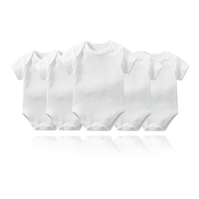 China Wholesale Product Sleeeves USA Cotton Short Summer Newborn Short Sleeve Body Suits White Baby Rompers for sale