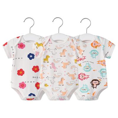 China Wholesale Short Sleeve Baby Bubble Rompers Newborn Cotton Sleeeves Overalls Rompers for sale