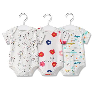 China Short Sleeeves Hot Selling Mixed Printing Neutral Baby Knitted Jumpsuit Clothes Rompers for sale