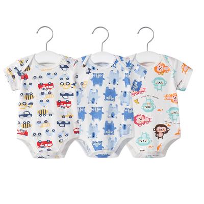 China Random Sleeve Wholesale Printing Short Sleeve Baby Boy's Sleeeves Girls' Unisex Rompers for sale