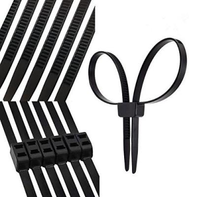 China Hot Selling New Design 12*700mm Nylon Plastic Double Loop Cable Ties Disposable Cable Ties for sale