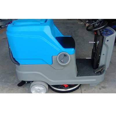 China Construction worksÂ   Indoor Sweeper Machine High Quality Electric Riding Ride On Floor Scrubber Single Drive (84L) Flat Type Floor Scrubber for sale