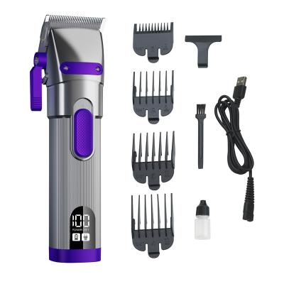 China Commercial All Steel Blade Barber Usb Charging Hair Clippers Electric Metal Hair Cutting Clippers 2500 Mah Alloy Cordless Adjustable Length for sale