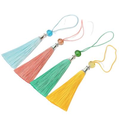 China Luminous 16CM Cell Phone Factory Wholesale Jewelry Accessories Findings, Beads Crystal Tassel For Bag Decoration for sale