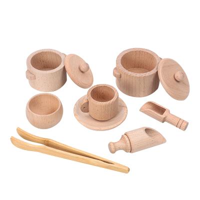 China Educational DIY toys sensory bin tools Waldorf toys wooden scoops and tongs for kids for sale