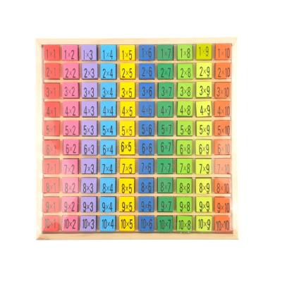 China .inactive Math Educational Wooden Toys 1010 Multiplication Table Kids Colorful Baby Blocks Puzzle for sale