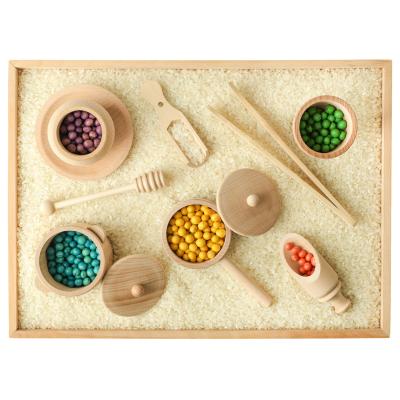 China Educational DIY Toys Bin Sensory Tools Montessori Fine Motor Skills Learning Waldorf Toys for Toddlers and Kids Pretend Play Kitchen Wooden Set Scoop for sale