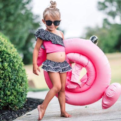 China High quality little girls breathable one should shed two-piece bikini set bright print children swimsuit swimwear for sale