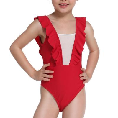 China 2022 New QUICK DRY children's one-piece swimsuit solid color European and American foreign trade women's mother and child swimwear for sale