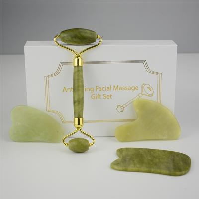 China Healthy Body Jade Roller Natural Green Body Massage Beauty Skin Lifting Face Roller Anti Aging Massager for sale