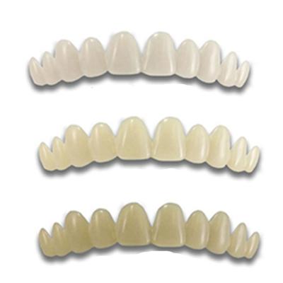 China Wholesale 100% Silicone Food Grade Portable Shades Temporary Dental Oral Cover 3/set Temporary False Teeth False Teeth Dentures for sale