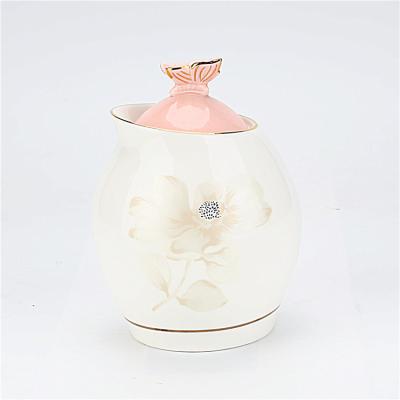 China Freshness Preservation Kitchenware Home Storage Bottle Ceramic Butterfly Design Canister With Lid for sale