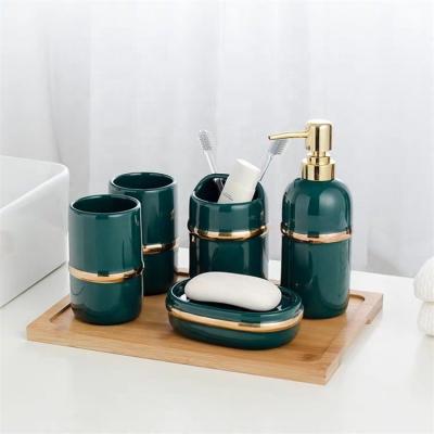 China Sustainable Hotel Liquid Dispenser, Cheap Ceramic Soap Dish Bathroom Soap Dispenser Set for sale