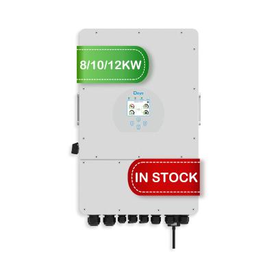 China Deye Hybrid Wall Mounted Plant On Off Grid 8000W Storage Inverter 8KW 10KW 12KW 12A mppt 3 Phase Solar Energy Storage System for sale