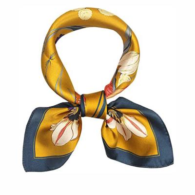 China 53X53CM Square Customer Design Logo Printing Large Woman Luxury Silk Head Scarf for sale