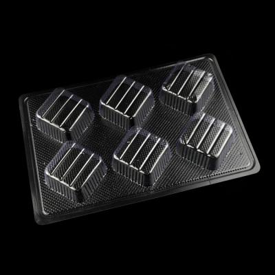 China Plastic Clear Customize Plastic Macaron Tray Blister Tray Hot Oil PET Wheels for sale