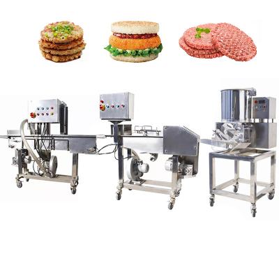 China Hamburger Making Machine Factory Wholesale High Efficiency Hamburger Patty Chicken Nugget Forming Line Meat Product Making Machinery for sale