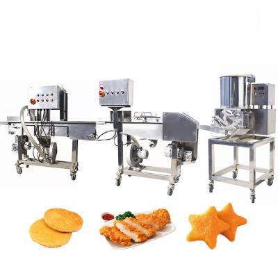 China Hamburger Making Machine Factory Price Automatic Burger Chicken Nuggets Production Line Chicken Nugget Making Machine for sale