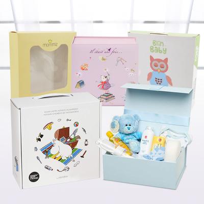 China Custom ODM Factory Recyclable Baby Clothing Box Baby Gift Set Box Baby Gift Box With Window And Logo for sale