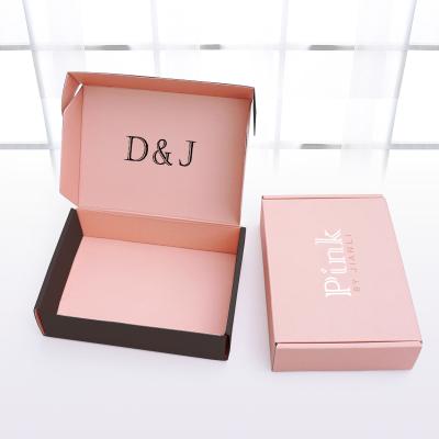 China Wholesale Recyclable Custom Mailing Box Corrugated Cardboard Mailing Box Custom Mailing Box Factory Mailing Box Black Pink witn Printing for sale