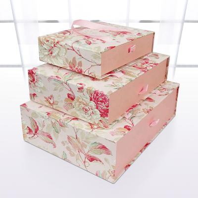 China Recycled Materials CMYK Printing Paper Packaging Drawer Box Printing Box With Window for sale