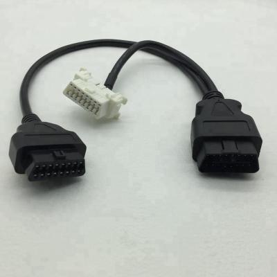 China All OBD HONDA cars 16 pin OBD2 male to female Y cable for toyota / nissan equipment for sale