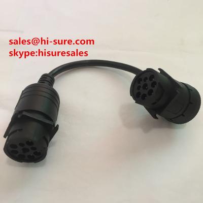 China All truck commins 9pin connector J1939 to dual connector 9pin male and female adapter for sale