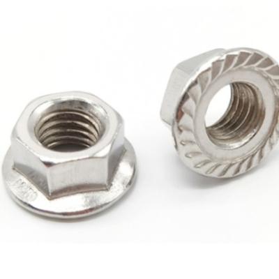 China Popular high quality steel 304 hex serrated flange nut M8 M10 for sale