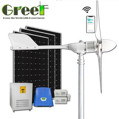 China Solar Wind Hybrid System Windgenerator Laag geluidsniveau Windsnelheid 3 kW Voor thuis Te koop