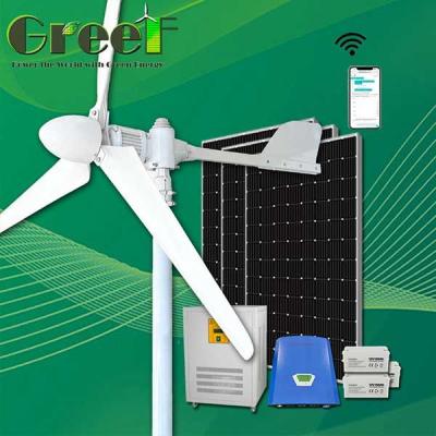 China 1KW 2KW 3-fase zonne- en windhybridesysteem horizontale windturbine dak Te koop