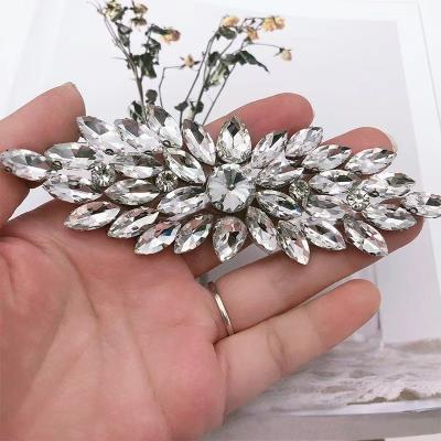 China Pointback wholesale crystal rhinestone iron on letter appliques customization bridal rhinestone appliques for sale