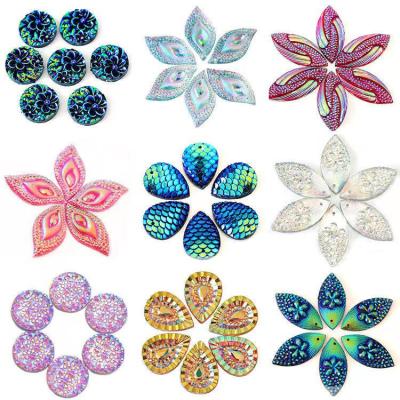 China Flatback AB Crystal Stones Sew On Strass Sewing Flatback Resin Rhinestones for Clothes for sale