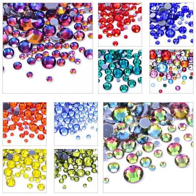 China Garment Accessary Wholesale 40 Colors German Intensive Glue Hotfix Stone SS10 SS16 SS20 Glass Crystal AB Hot Fix Rhinestones for sale