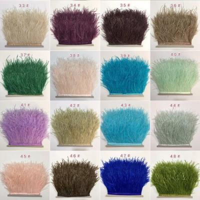 China Sustainable 10-15cm ostrich feather fringe trim for sewing craft supply for sale