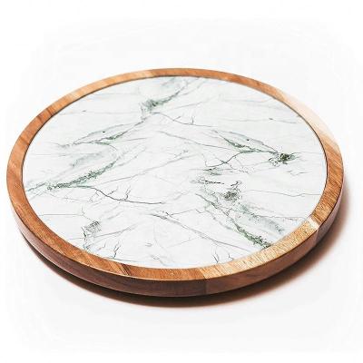 China Modern Acacia Wood Ice Cream 2In1 12 Inch Lazy Susan for sale