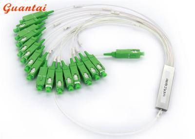 China Single Mode TV Fiber Optic Cable Splitter SC / APC Connector 1X8 Blockless PLC Splitter for sale