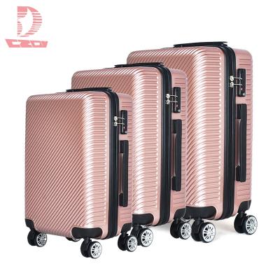 China ABS PC Film ABS 8*360 Spinner Rolls Handy Travel Trolley Box Three Pcs Luggage Sets for sale